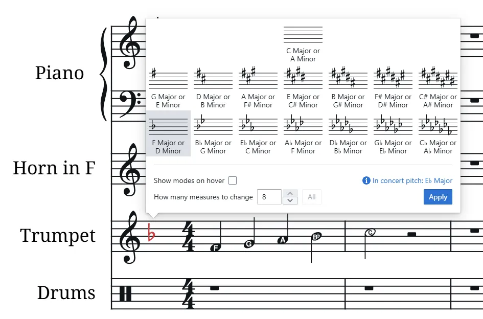 convenient key transposition